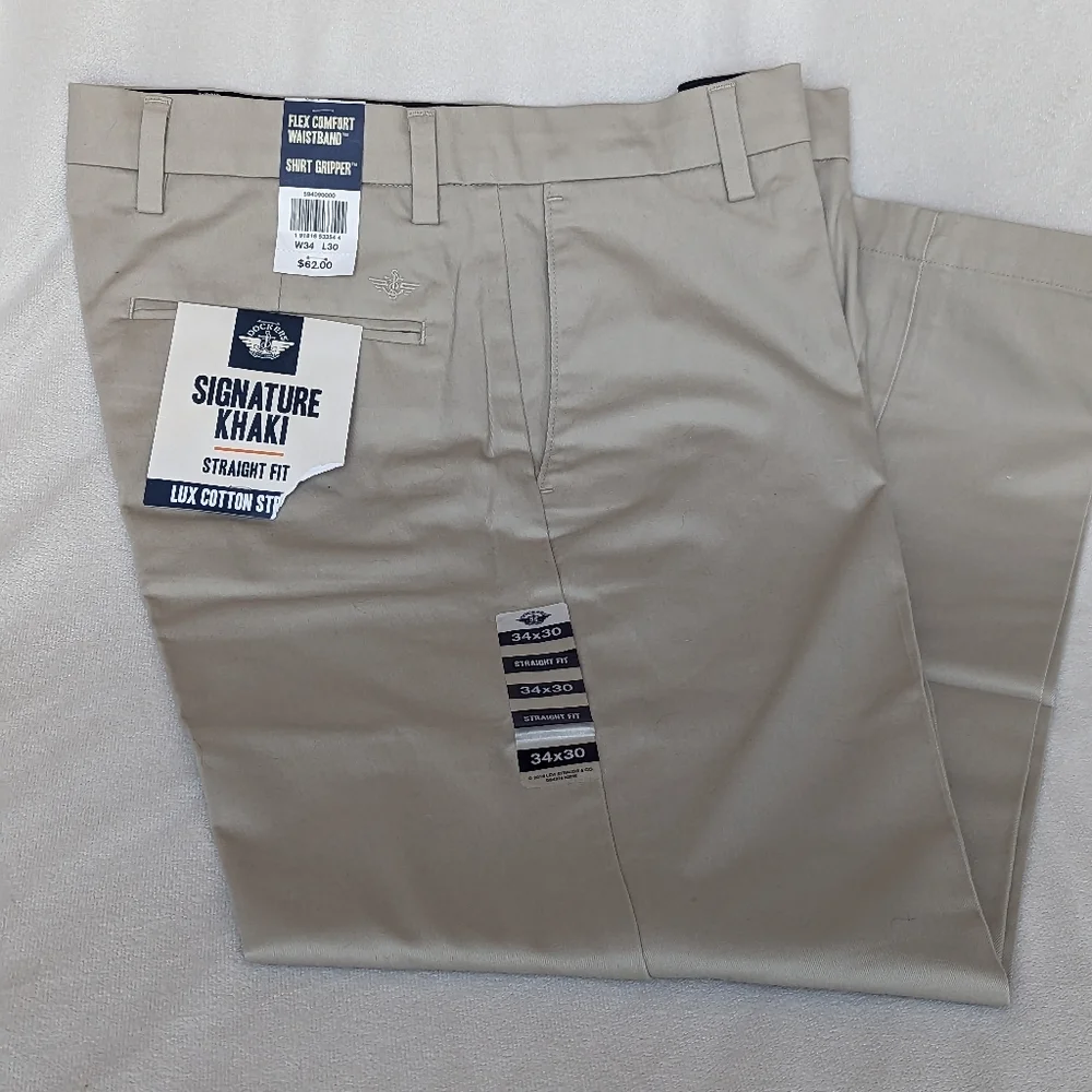 DOCKERS | Men’s Straight Fit Khaki Pants Lux Cotton Stretch Wrinkle Free - Picture 3 of 9